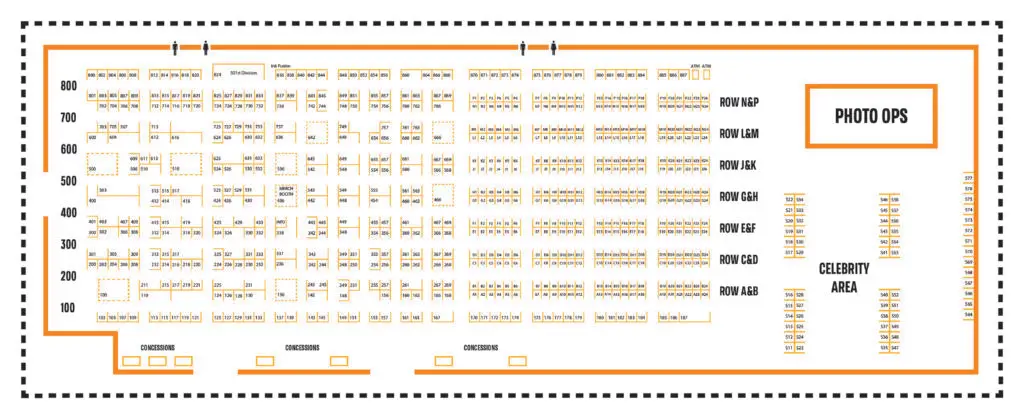 Map of the exhibit hall for 2025 Twin Cities Con
